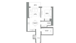 Планировка квартиры 1.5 спальня в ЖК 340 RIVERSIDE CRESCENT № 11007